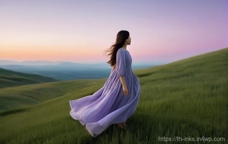 감정적 투자 오류 극복을 위한 체크리스트 - **Prompt 1: Releasing a Burdensome Past**
    A young woman, approximately 25-30 years old, stands o...