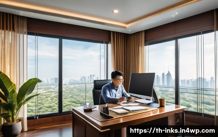 감정적 투자 회피를 위한 실질적 정보 - A professional Thai investor sitting at a modern desk in a bright home office, analyzing financial c...