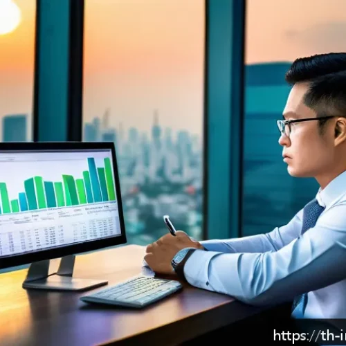 Home 17 투자 초기 단계에서의 감정적 오류 식별 방법 - A professional Thai investor sitting calmly in a modern Bangkok office overlooking the city skyline ...