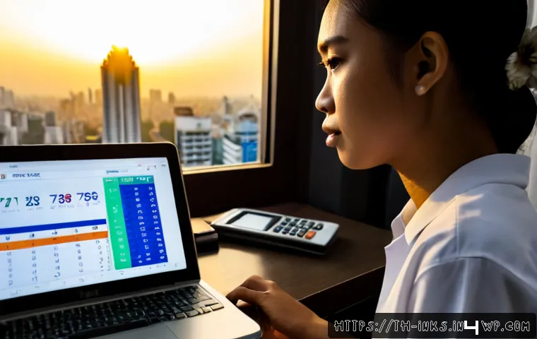 Home 30 감정적 투자 오류와 재무 계획 - Photorealistic Thai young professional sitting at a clean home office desk, looking anxious while ho...